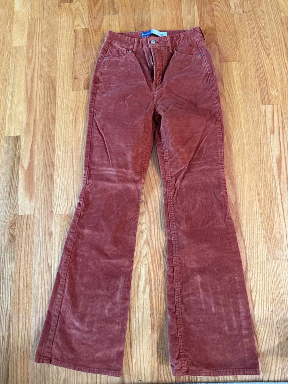Old Navy Burnt Orange Corduroy Hugh Waisted Flare Pants